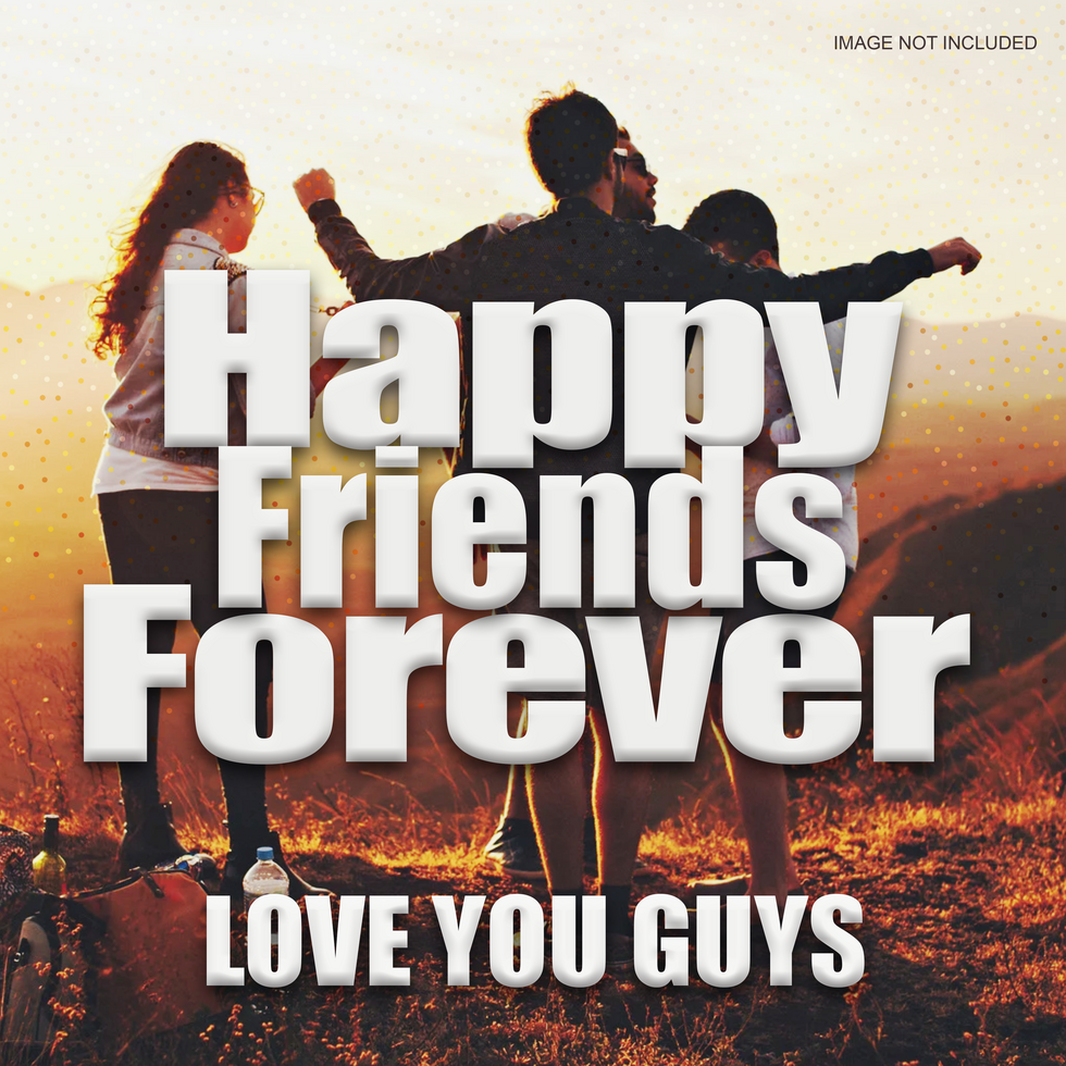 Happy friendship forever minimalist photo template psd