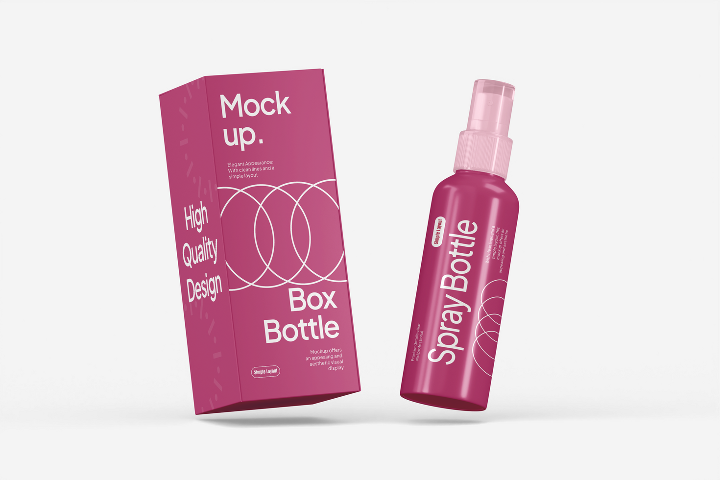A sleek spray bottle design, perfect for branding and product display. The bottle has a simple, modern appearance with a clean layout for versatile use psd