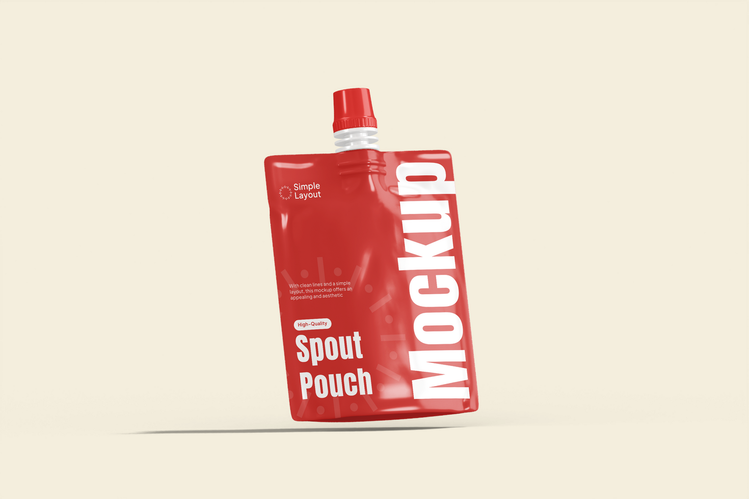 A spout pouch packaging design, ideal for liquids or sauces, with a sleek, modern look psd
