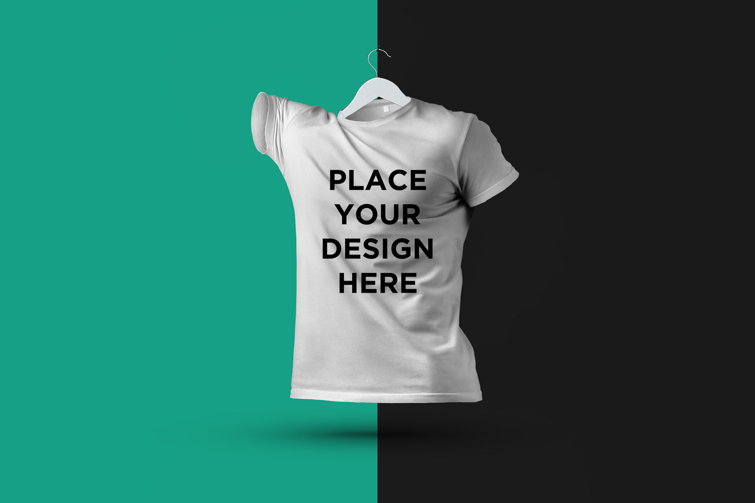 Blank White T-Shirt Front Mockup On Abstact Background psd