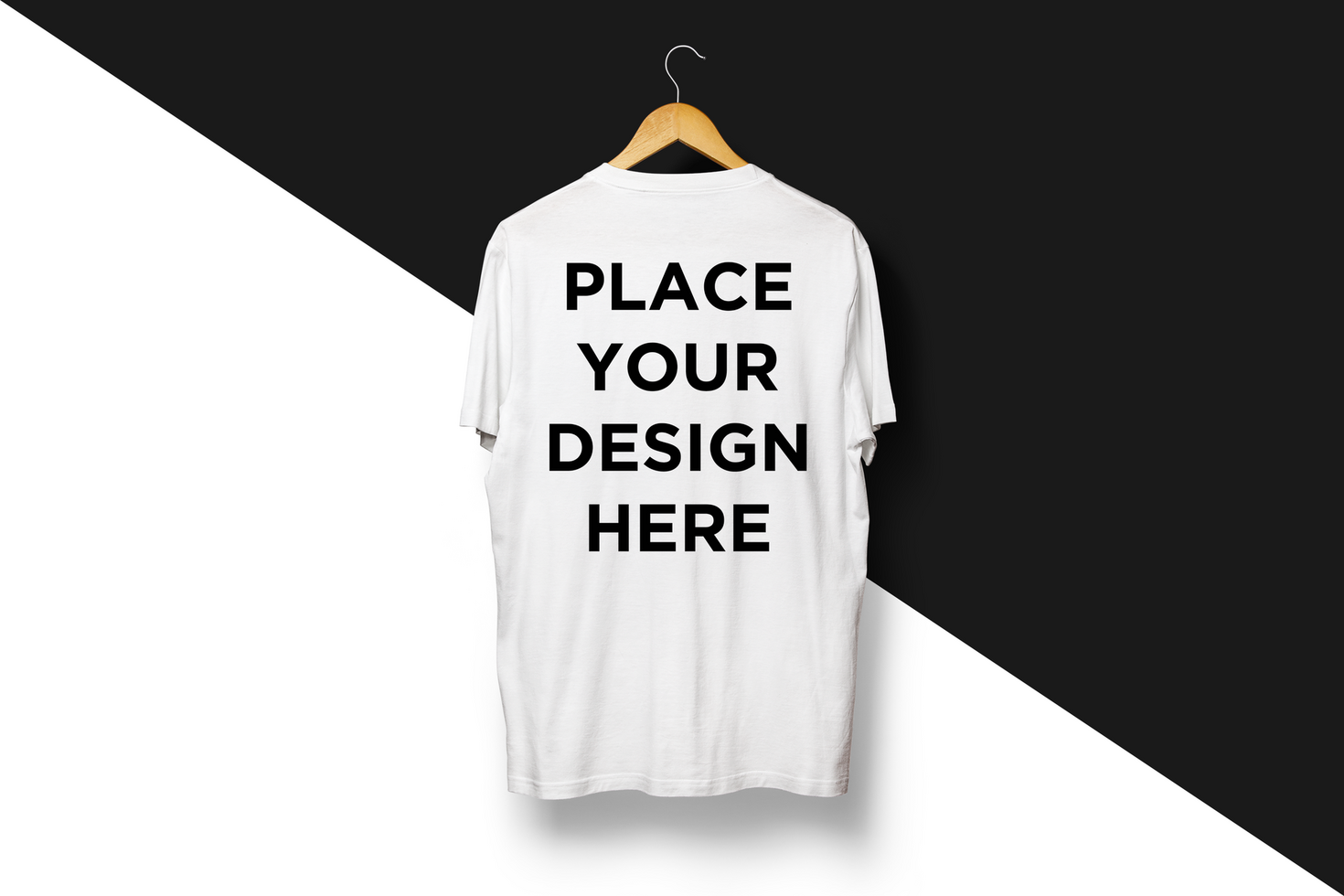 White Back Side Blank T-Shirt Mockup psd