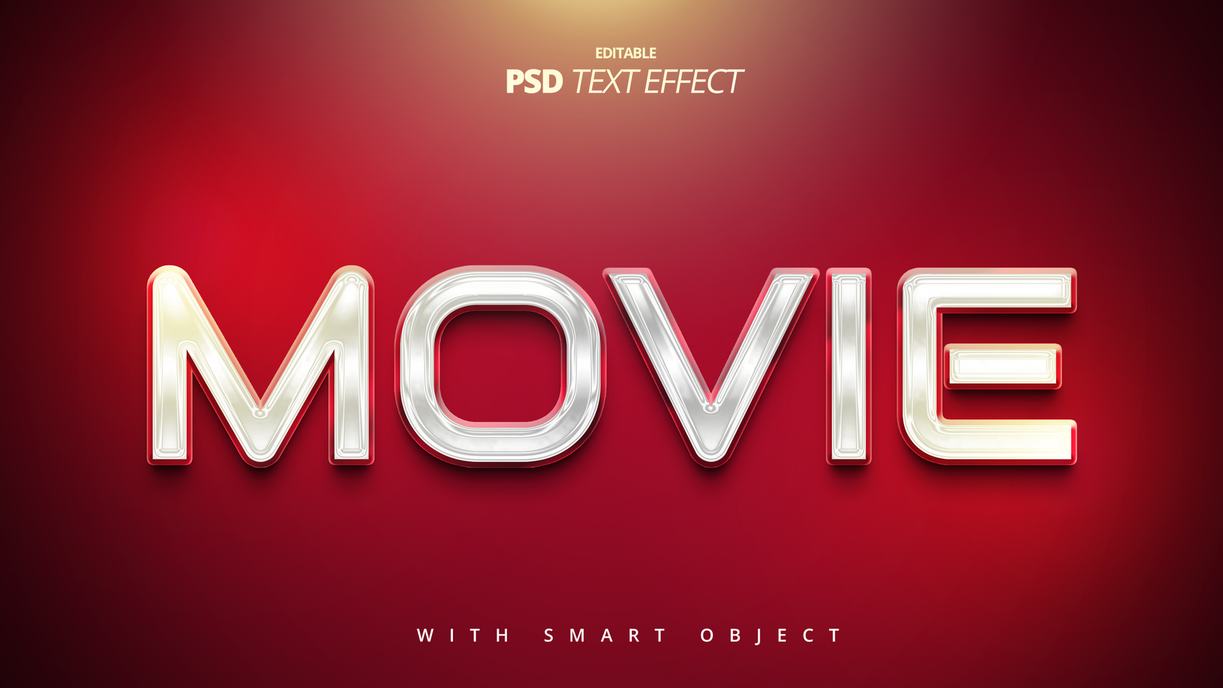 Movie silver 3d text effect psd