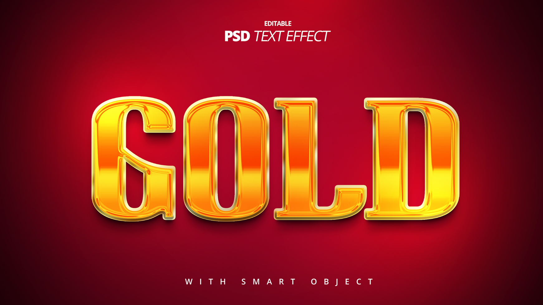 Golden orange shiny luxury premium 3d text effect psd