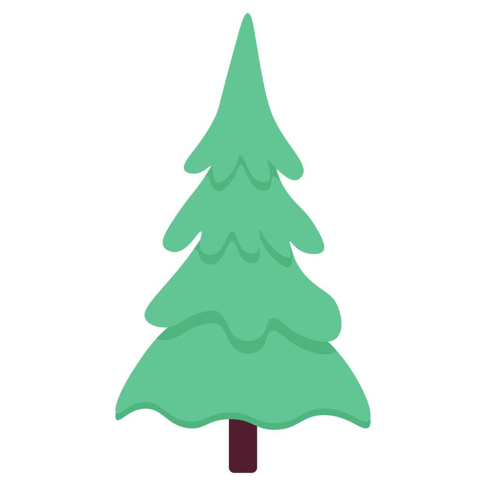 Green spruce hand drawn. Isolated icon vector