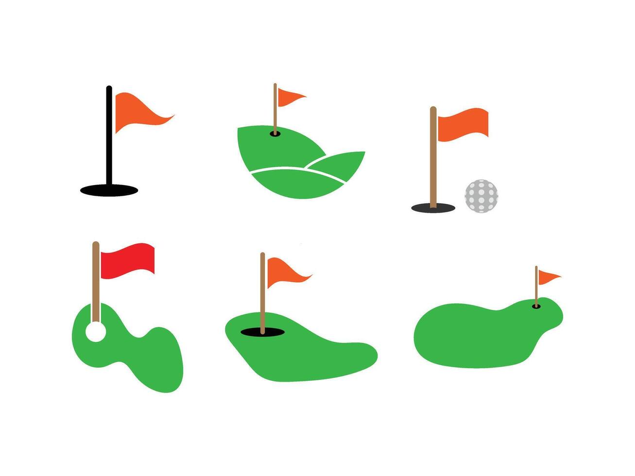 Golf course icon set illustration vector