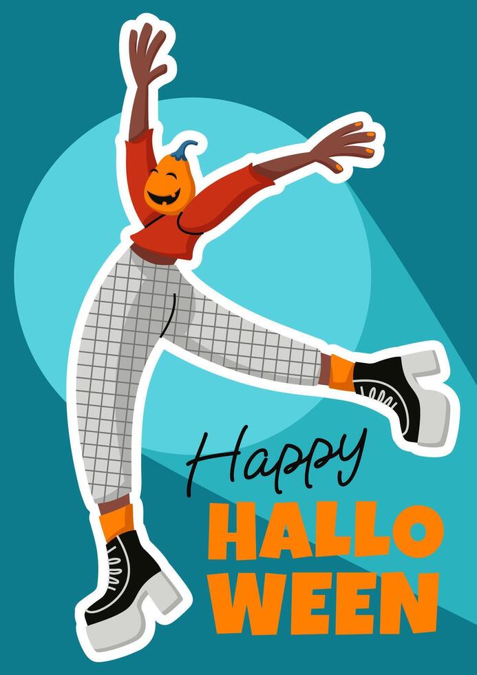 Halloween greeting card or party poster. Spooky holiday card template. vector