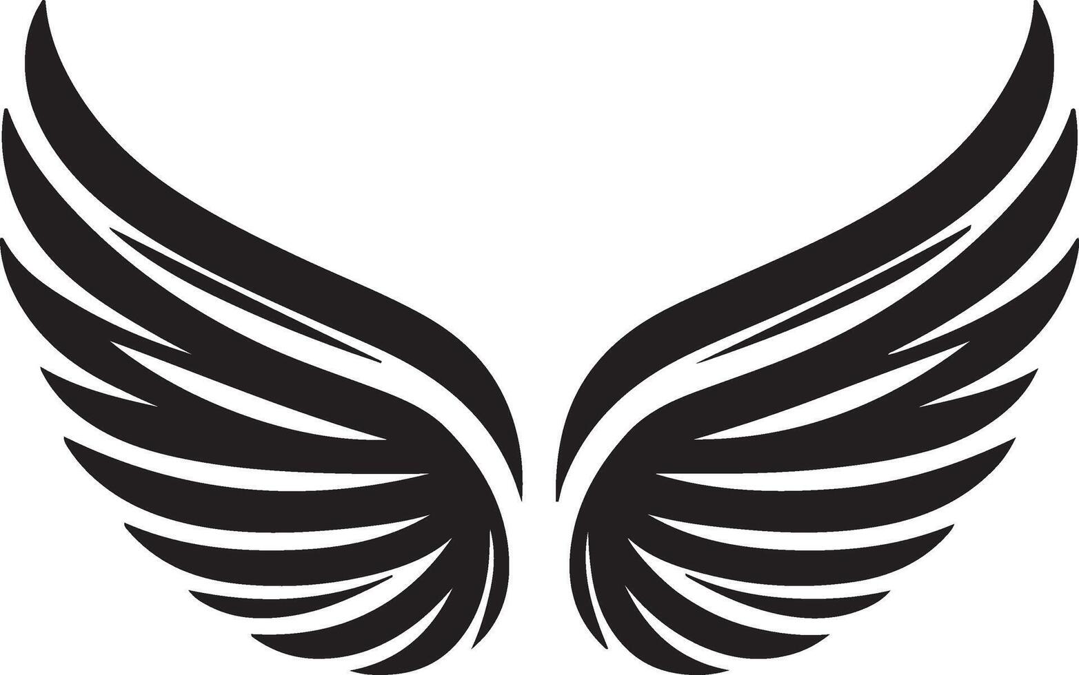 Illustration of black bird wings silhouette. vector