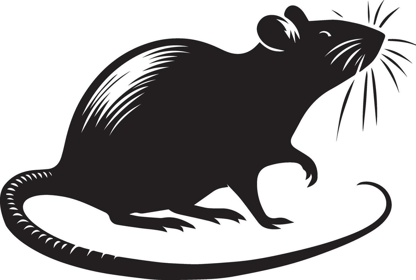Black rat silhouette for tshirt. vector