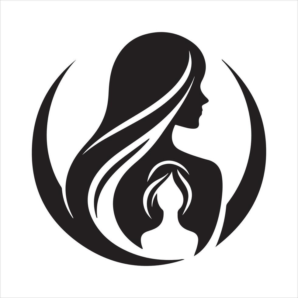 Womens world logo icon silhouette spa logo design. vector