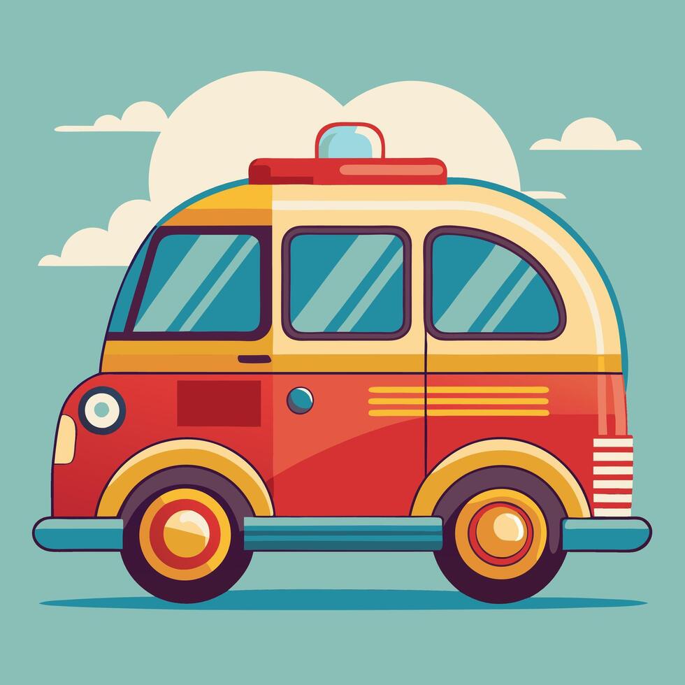 Vintage retro ride car vector