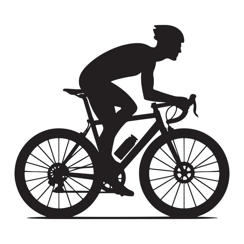Man ride a bicycle icon silhouette. vector