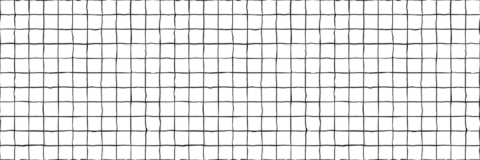 Seamless checkered repeating pattern with hand drawn grid. background, geometric, doodle style vector