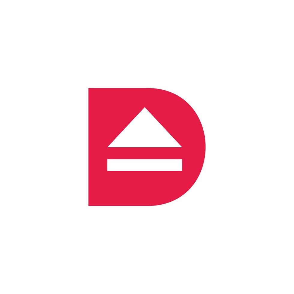 letter d triangle stripes simple logo vector