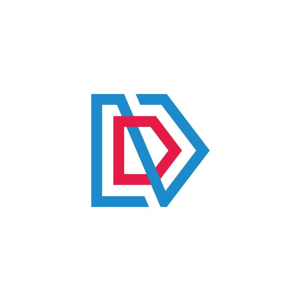 letter nd simple triangles colorful lines logo vector