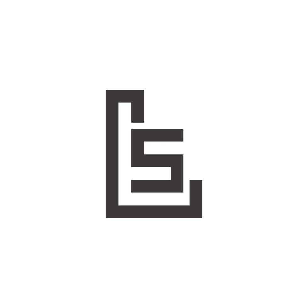 letter ls stripes geometric lines logo vector