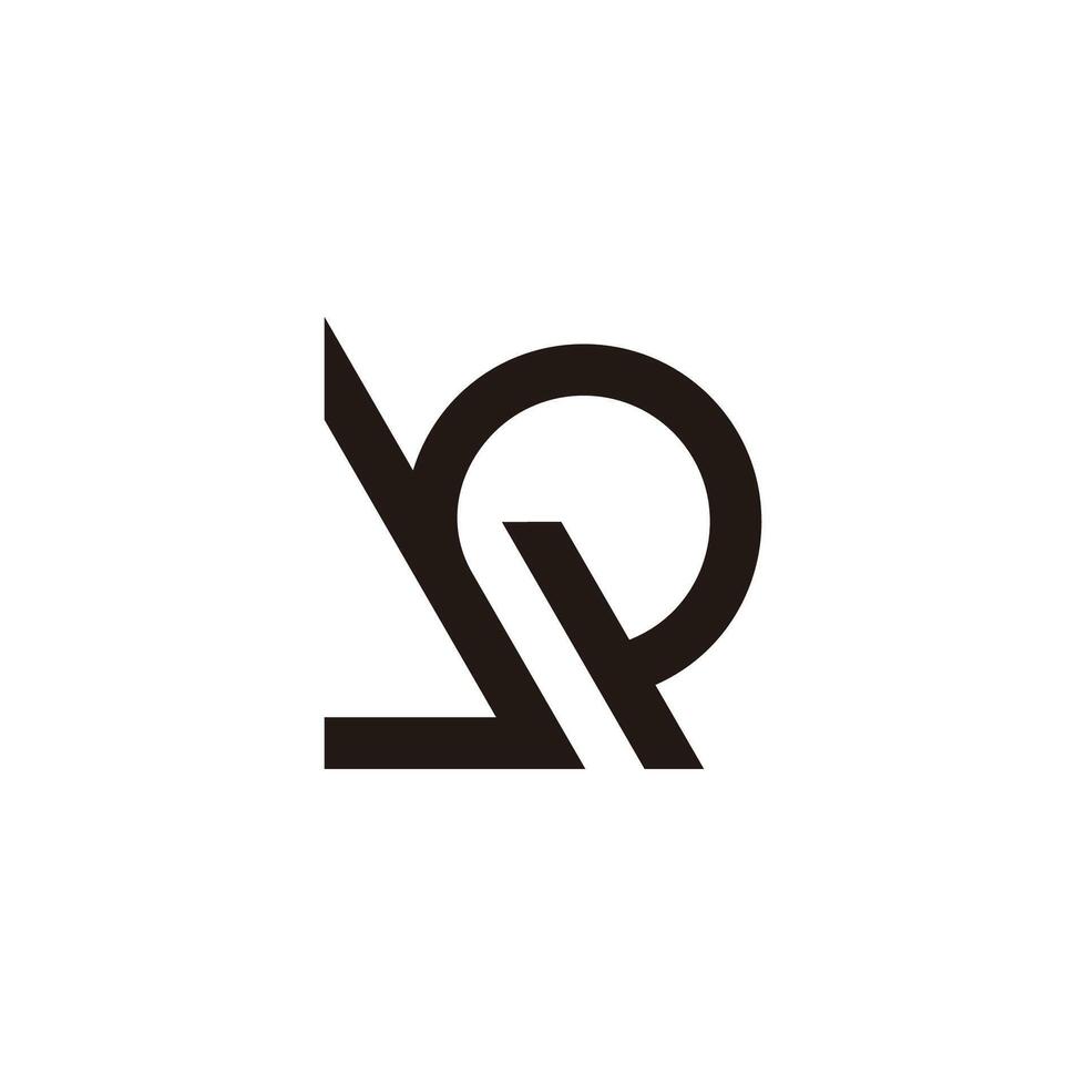 letter j p t abstract simple geometric line logo vector