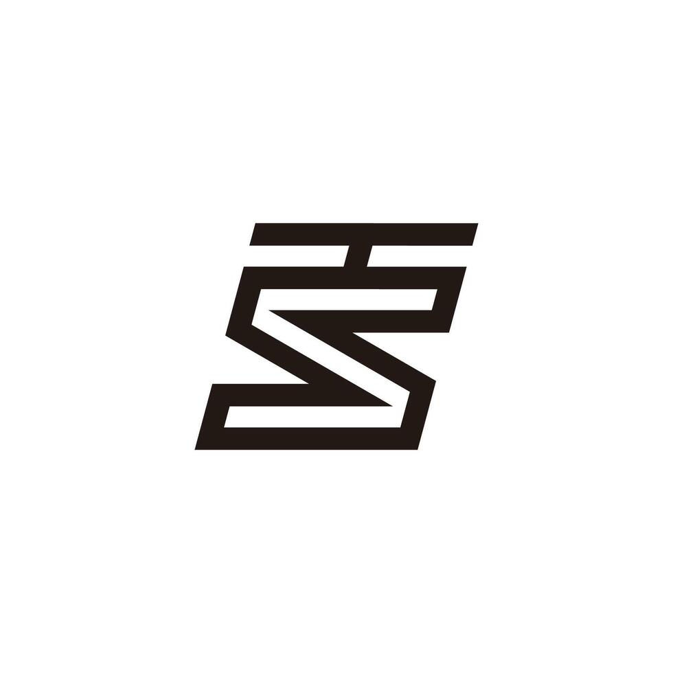 letter ts stripes linear simple logo vector