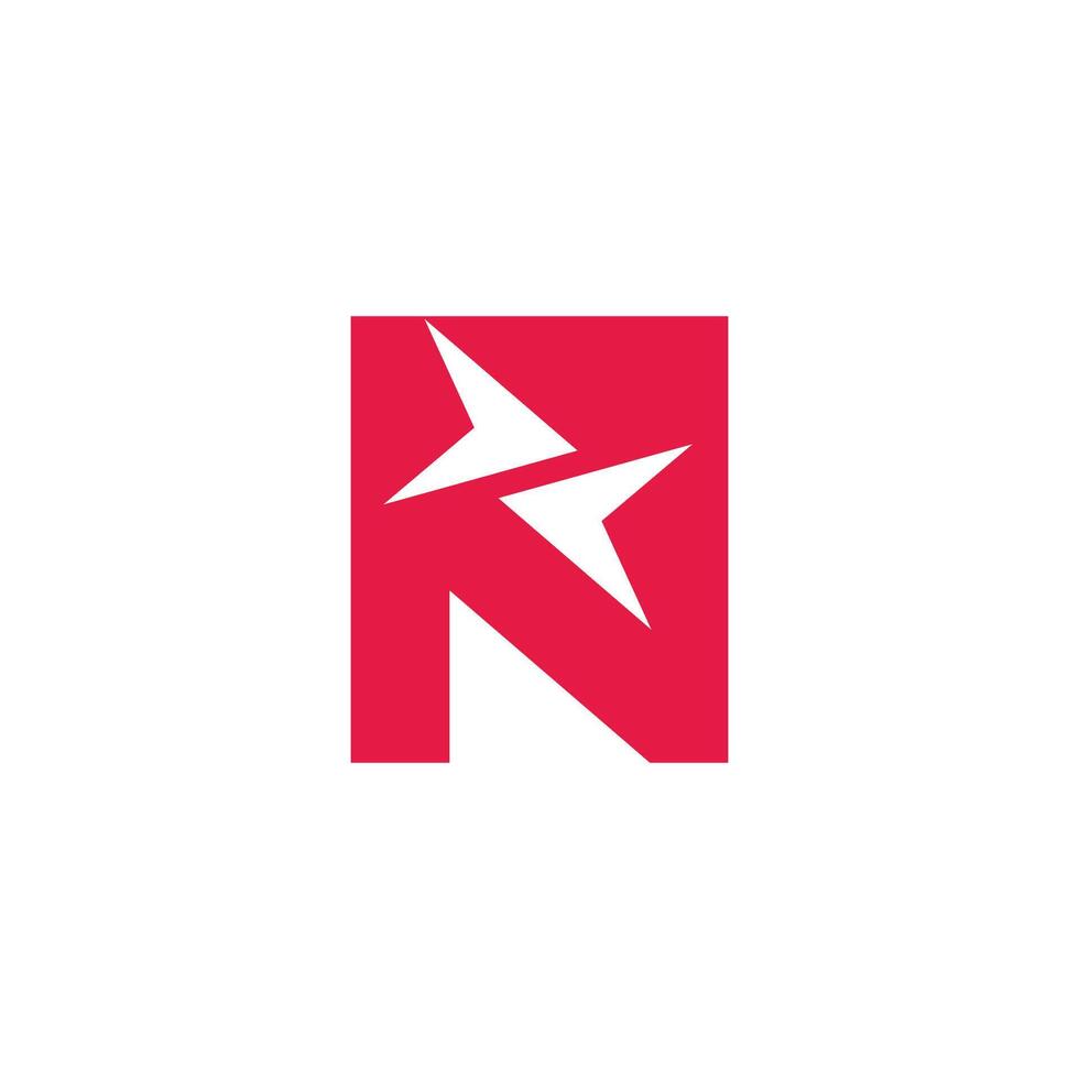 letter n flying arrows simple geometric logo vector