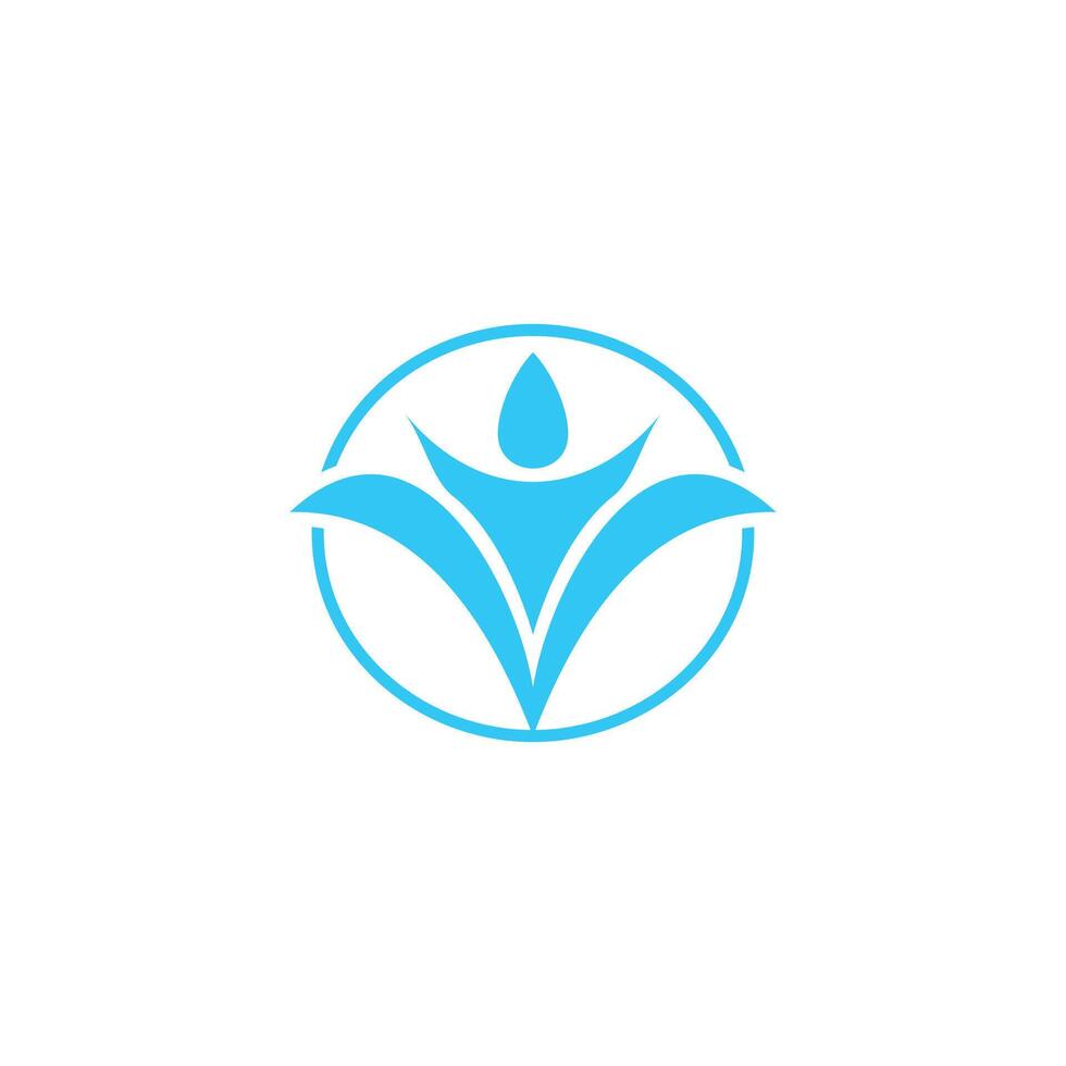 simple water fountain logo blue fresh logo vector