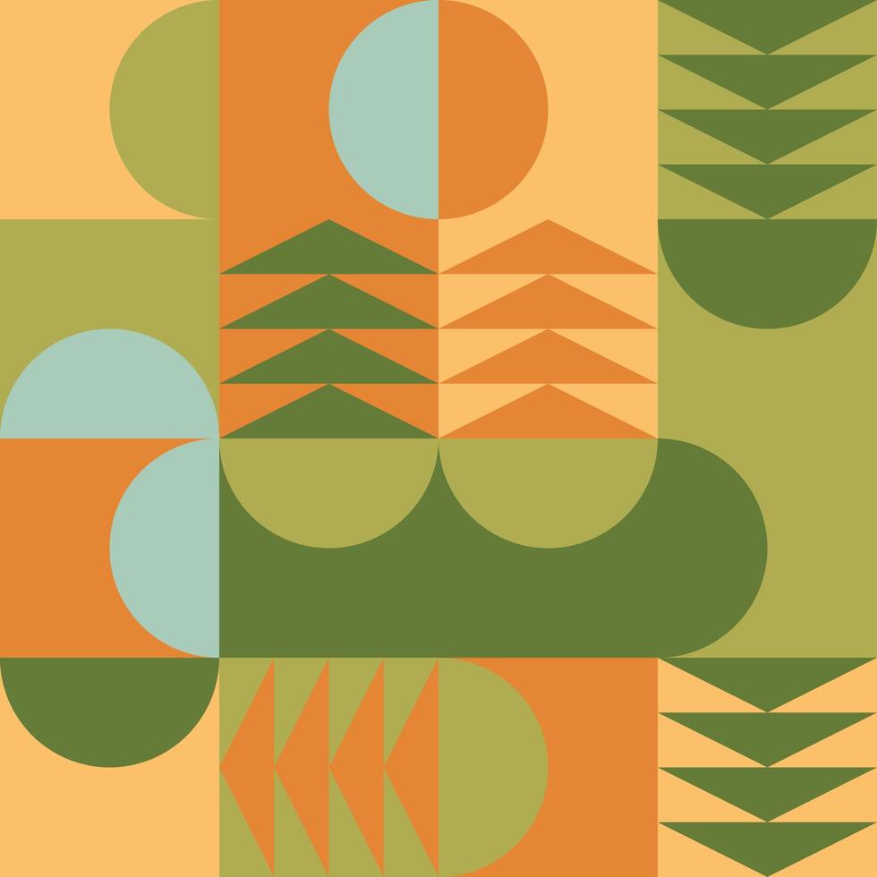 Seamless geometric pattern with abstract shapes in soothing earth tones, ideal for wallpapers and creative backgrounds vector