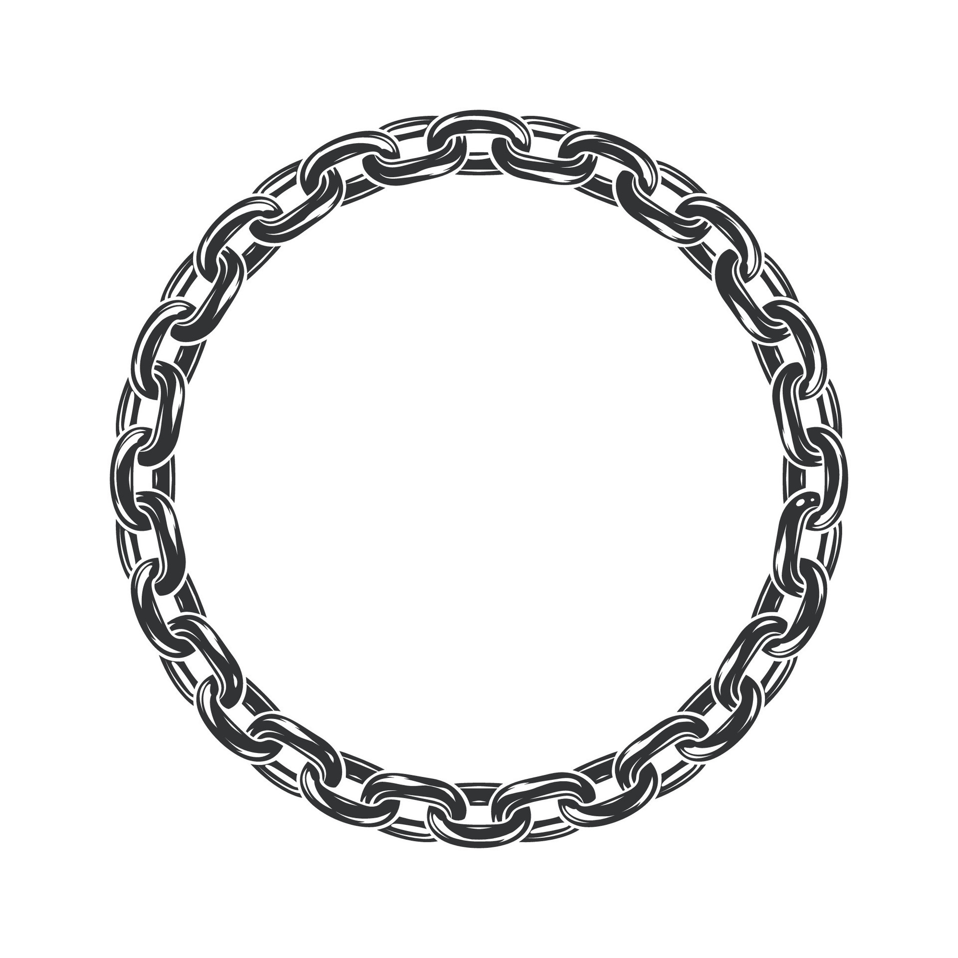 Chain Circle Monochrome Isolated 50527499 Vector Art at Vecteezy