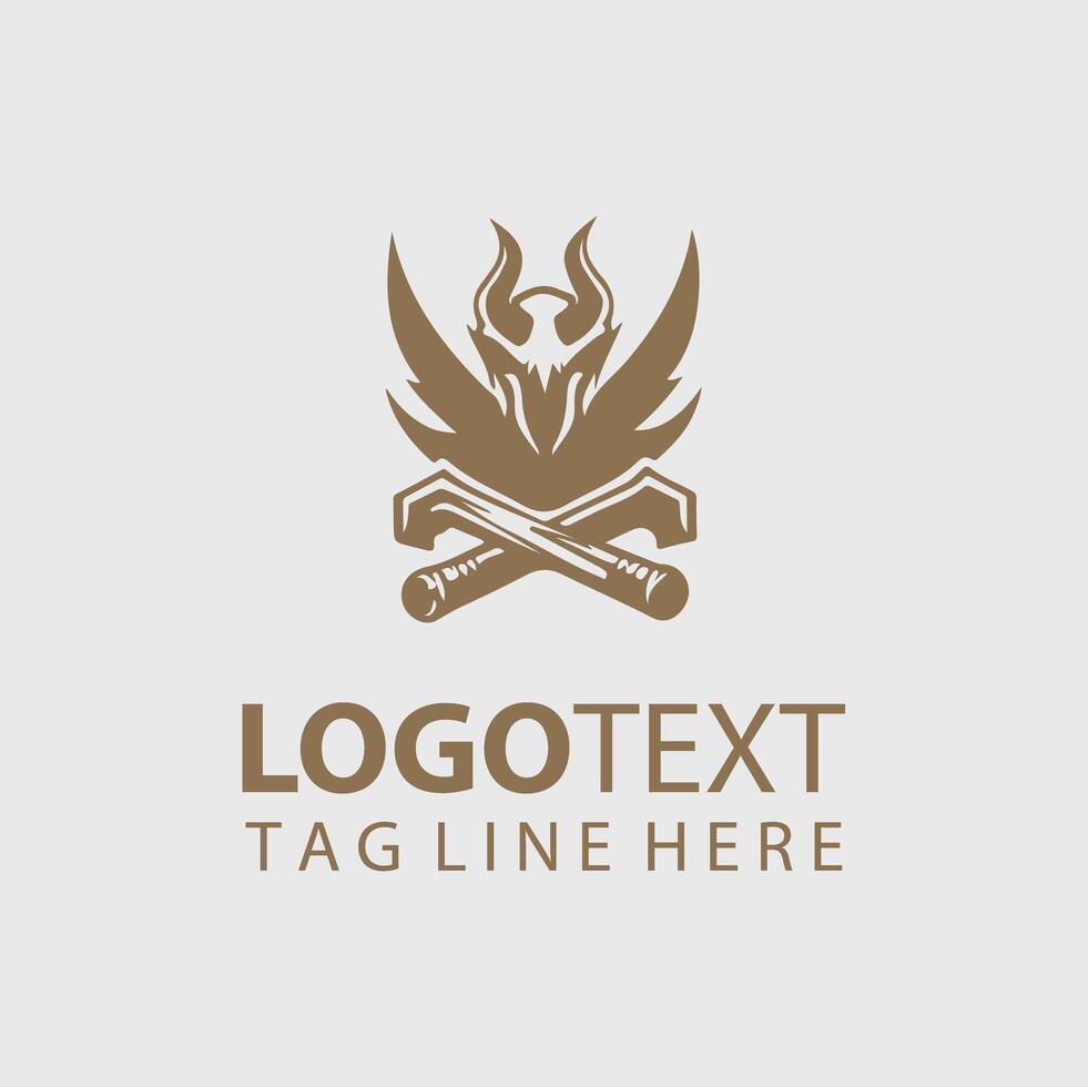 A logo design for a company that is made up of two crossed swords vector
