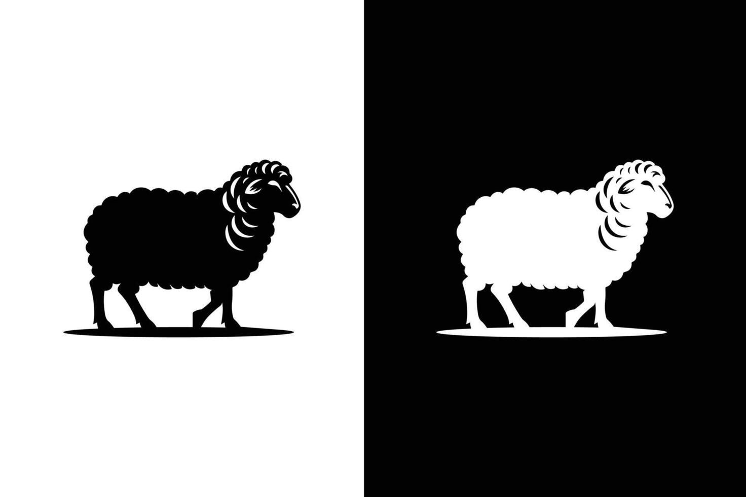 Sheep silhouette icon isolated on black background. Sheep Icon vector
