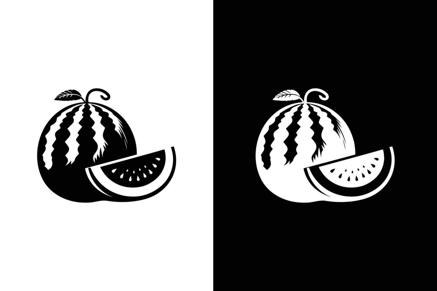 Watermelon Fruit Glyph Icon. Watermelon Icon silhouette black white. vector