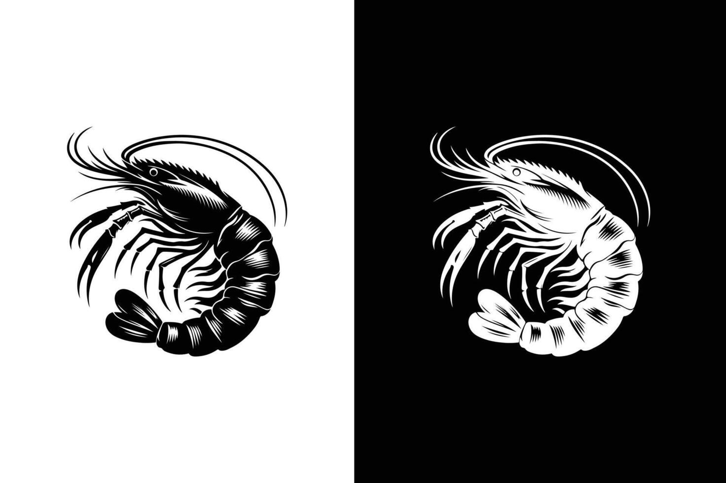 Shrimp silhouette icon. Shrimp silhouette illustration black vector