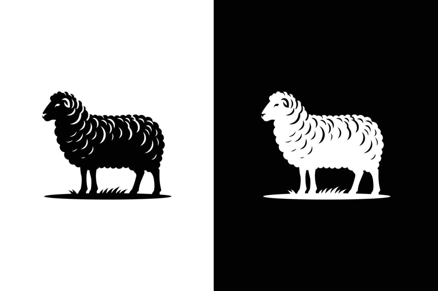 Sheep silhouette icon isolated on white black background. Sheep Icon vector