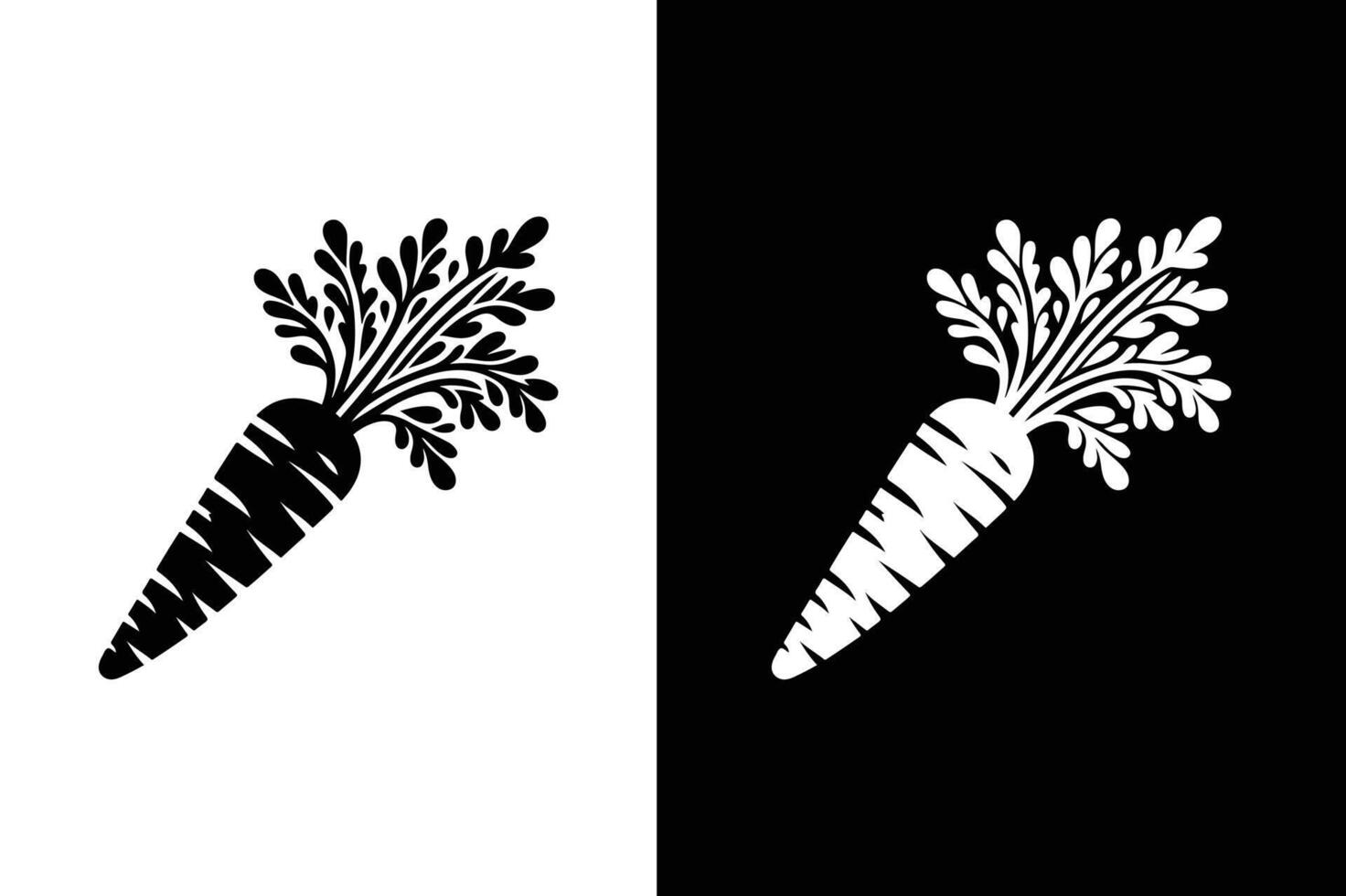 Carrot icon. Carrot vegetable illustration design black white vector
