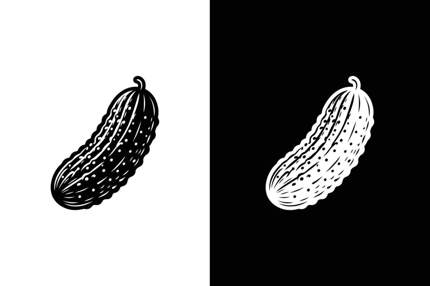 Cucumber icon isolated on transparent background. Cucumber silhouette isolated on black vector