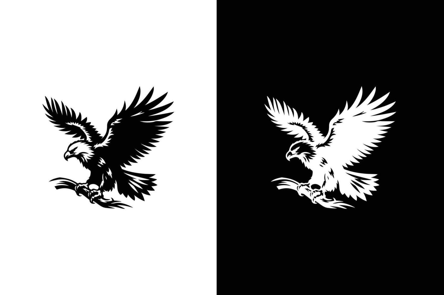 Eagle icon illustration. Eagle logo and icon design concept black white vector
