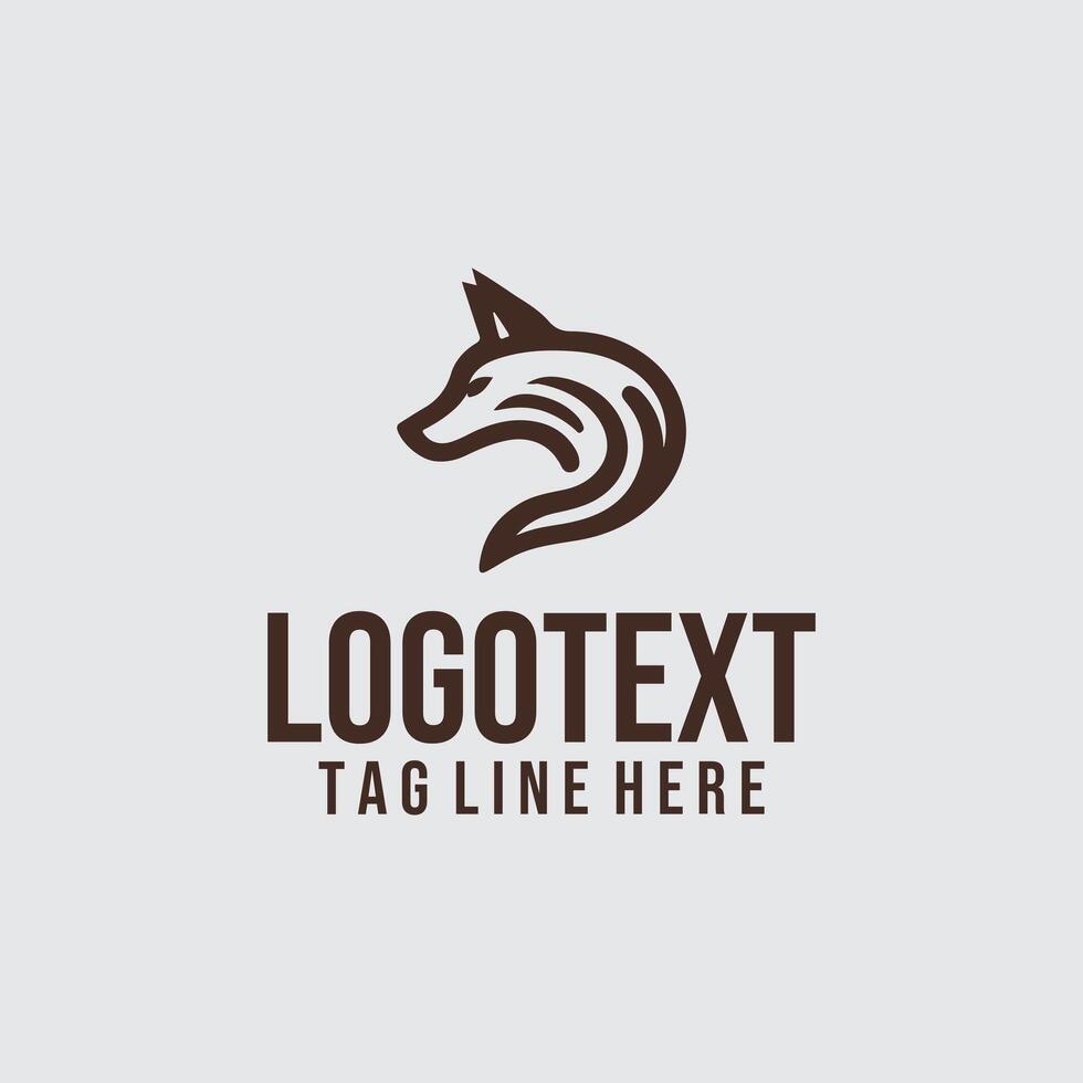 A wolf logo design vector