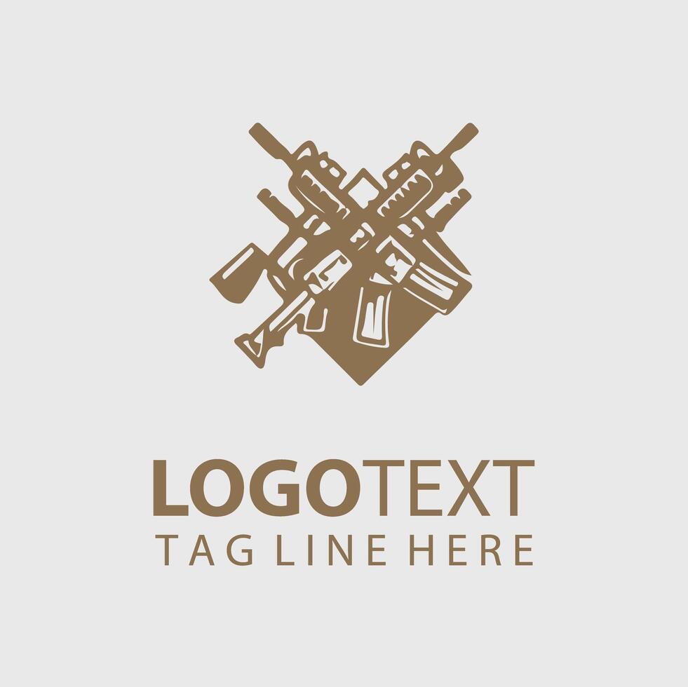 A gun logo design with a heart shape vector