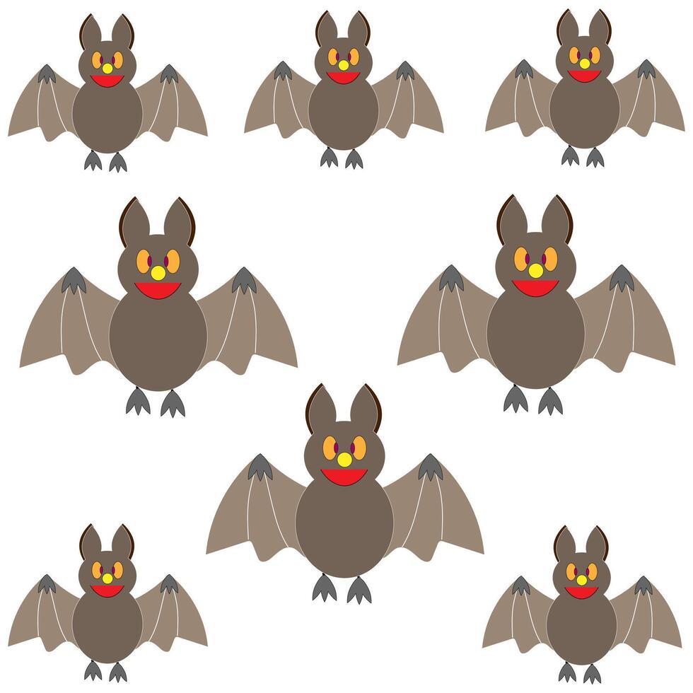 Cartoon image of a group of bats on a white background. Halloween festival. vector