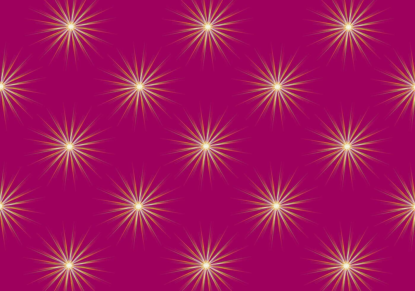 Seamless pattern of floral stars with sparkling light on pink background vector