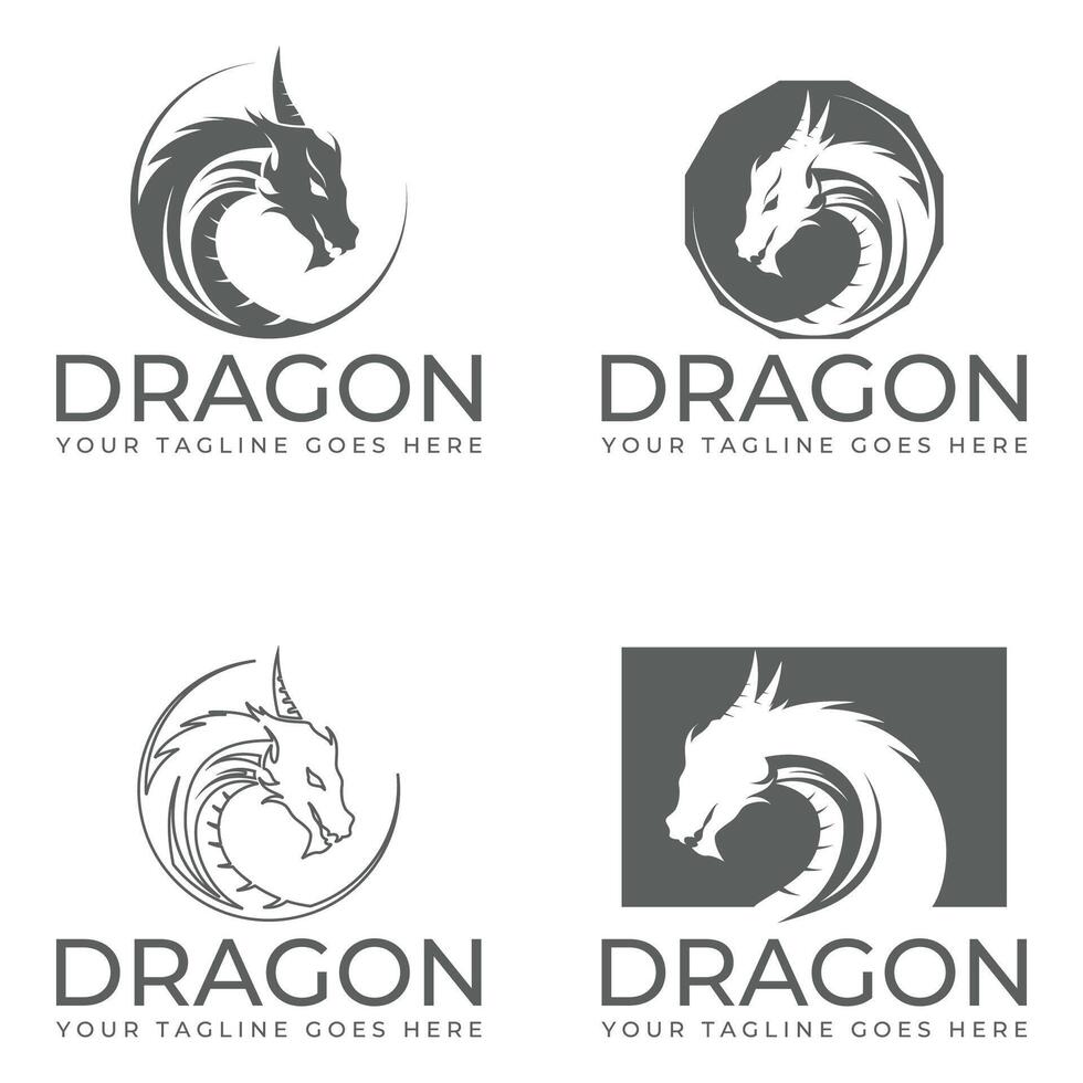 Abstract dragon monster image design art vector