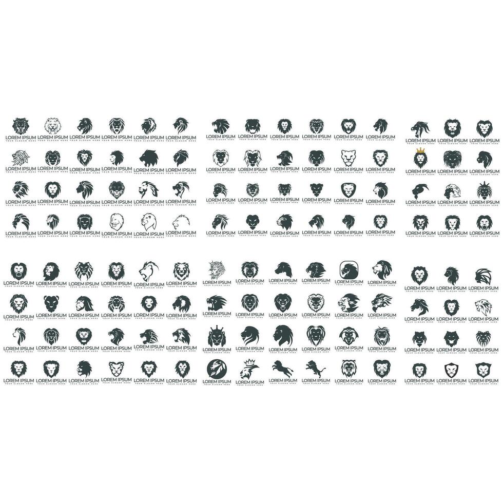 Collection of for lion head vector