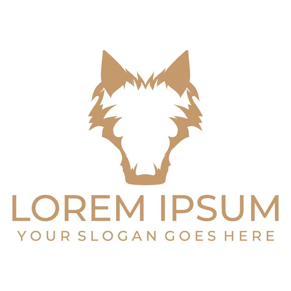 Simple mountain wolf image design vector