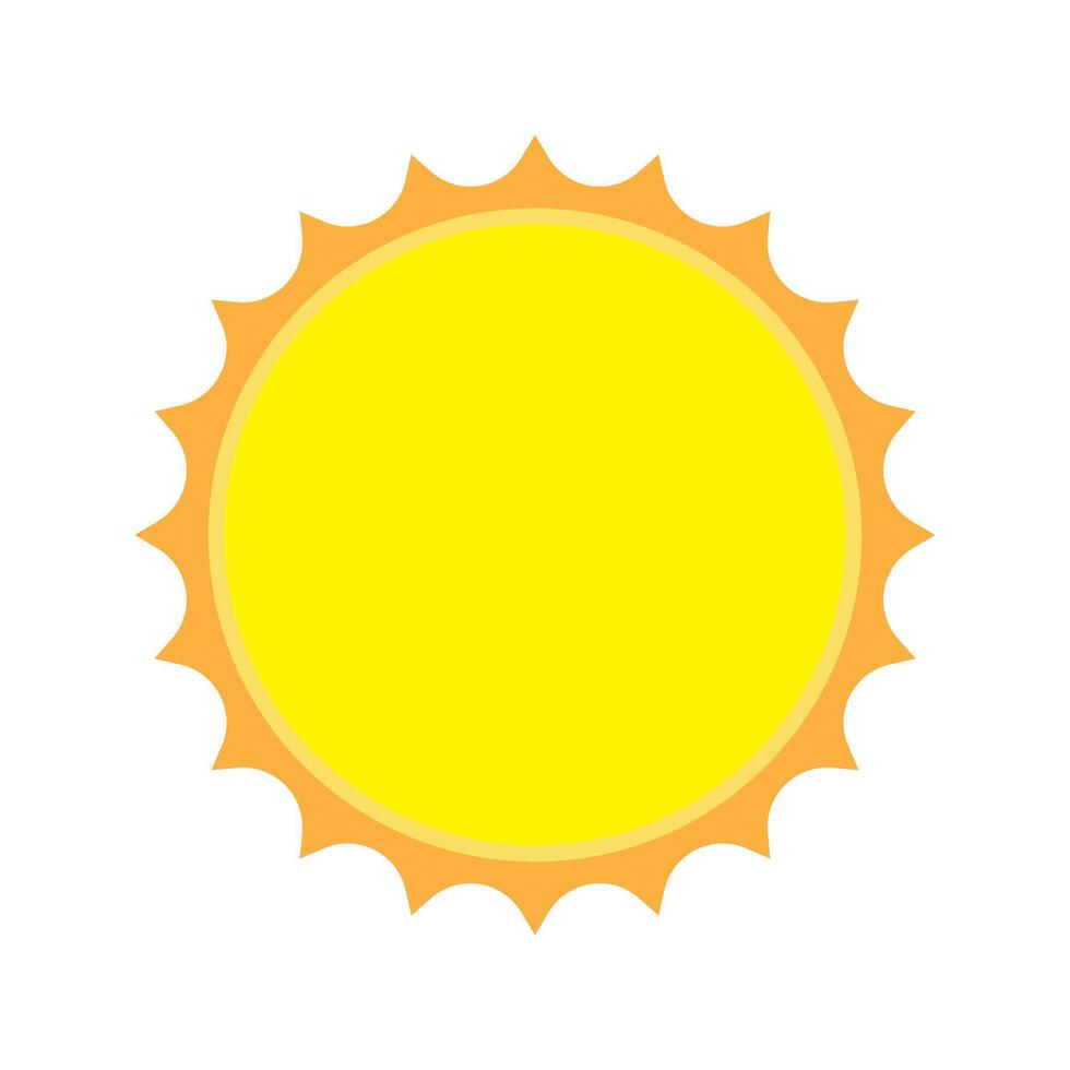 Sun icon in flat style, simple yellow sun. vector