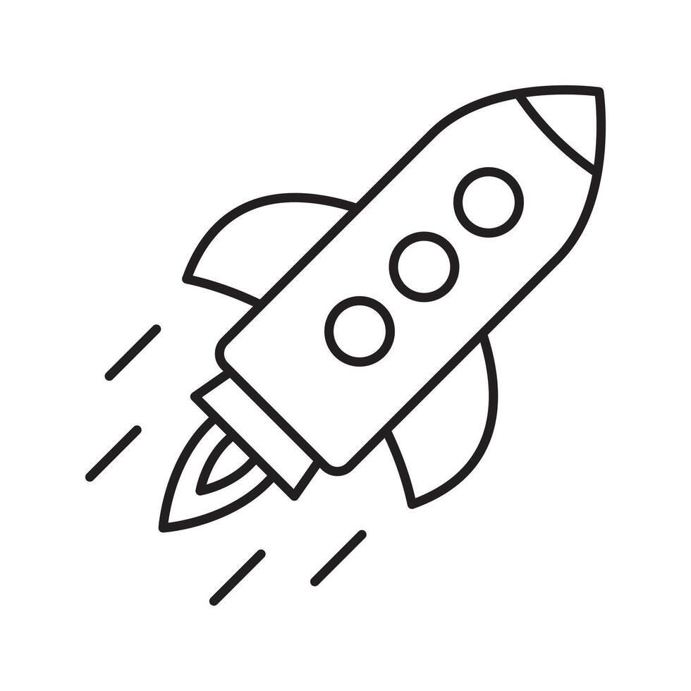 Rocket line icon. Flying rocket icon. vector