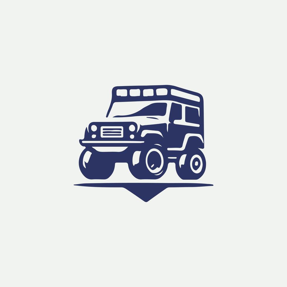 A blue truck with a roof on it vector