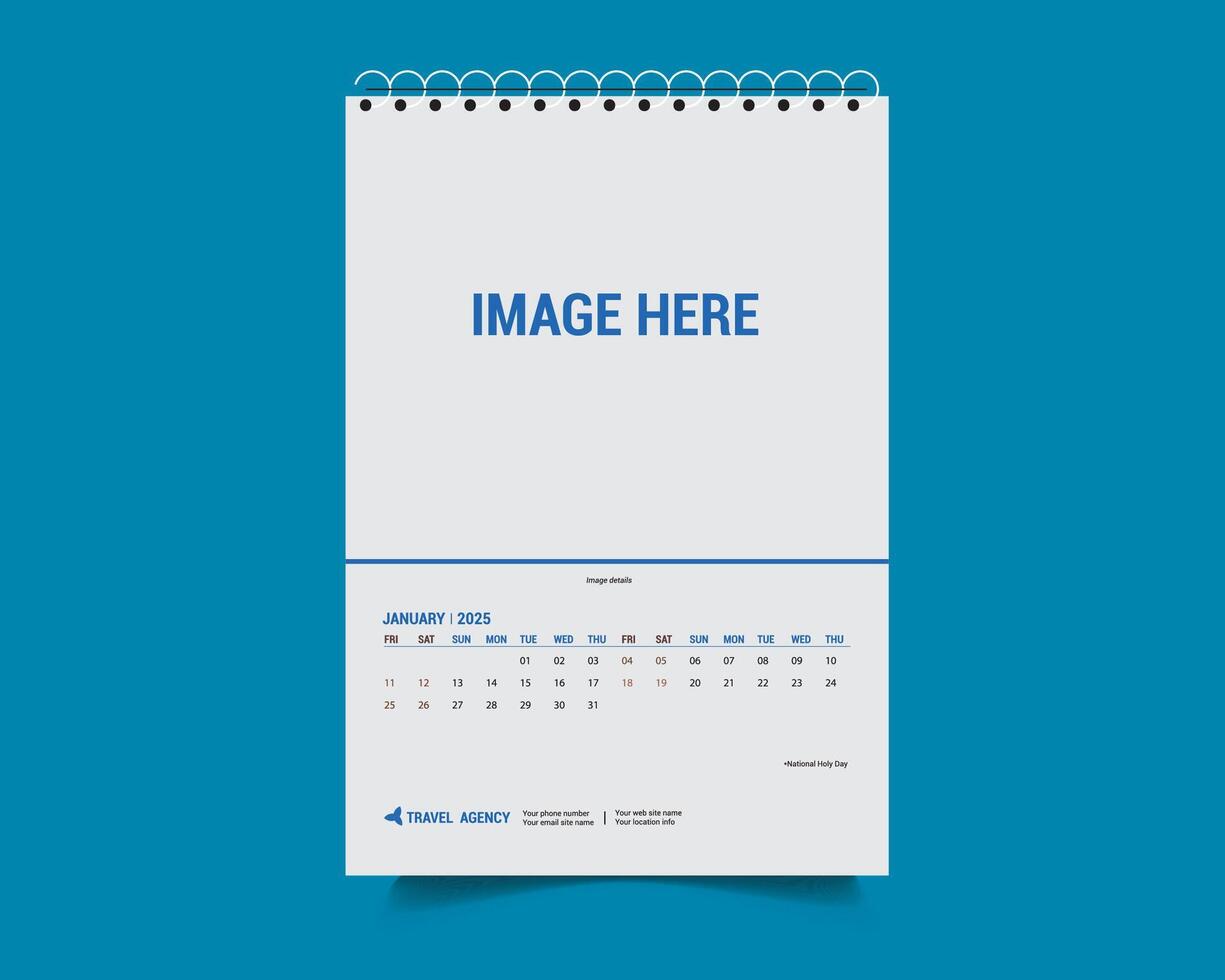 Calendar Design-wall-calendar design-2025 vector