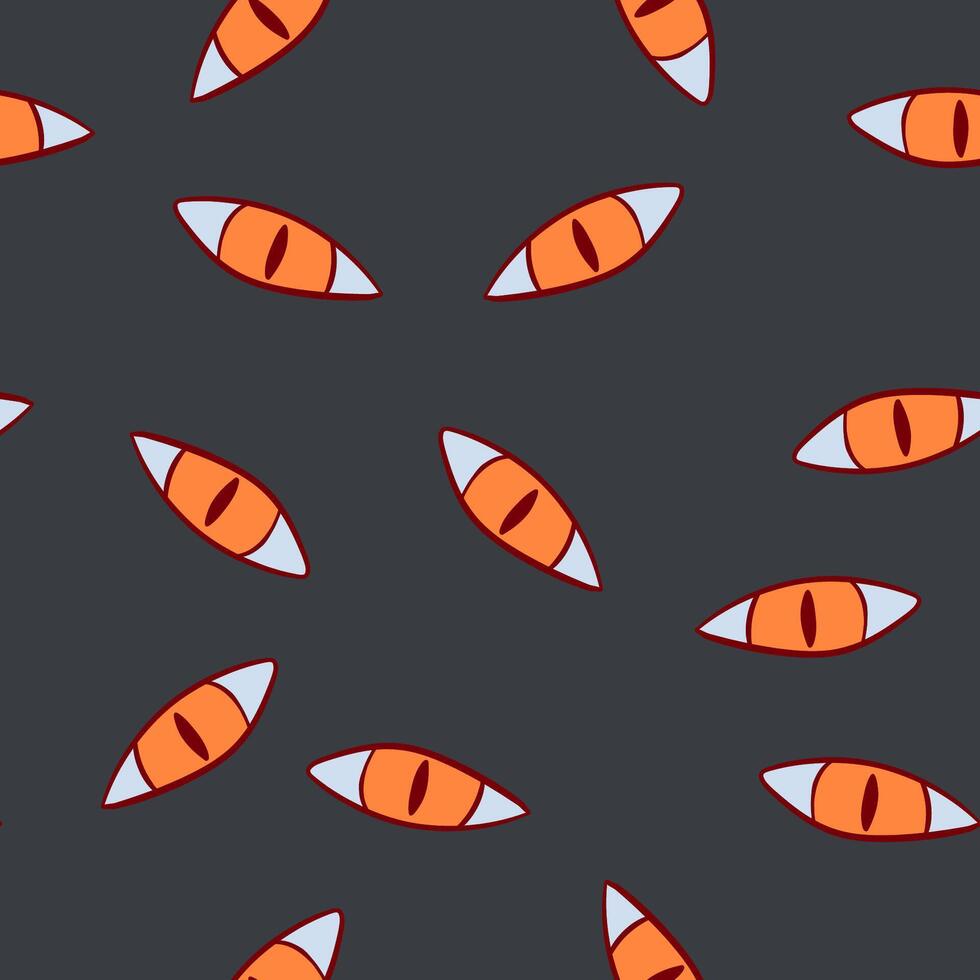 Stylized Eyes Pattern Set Against a Dark Background Featuring Colorful Designs and Shapes vector