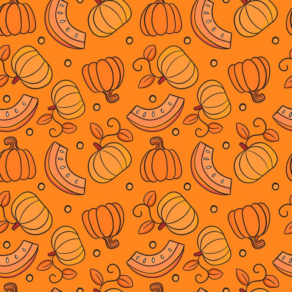 A Beautiful and Colorful Pumpkin Pattern Perfectly Designed for Autumn Fall Decor vector