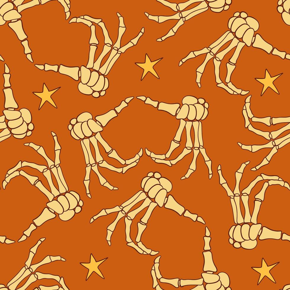 A Spooky Skeleton Hand Pattern That Is Perfect for Halloween Decor and Festivities vector