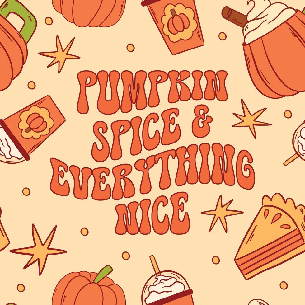 Pumpkin Spice and Everything Nice A Delightful Celebration of Autumns Seasonal Charm vector
