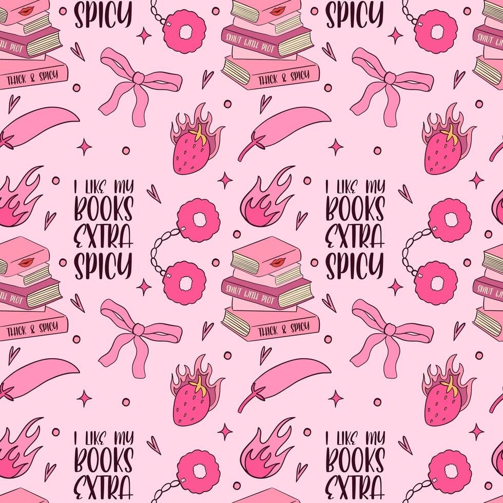 A captivating design featuring spicy books combined with delightful treats and patterns vector