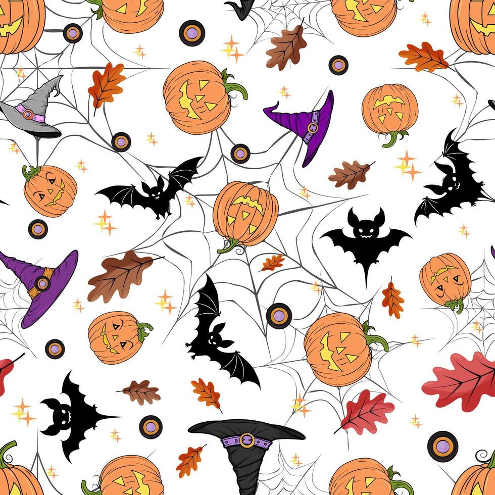 Beautiful seamless pattern for Halloween on a white background vector